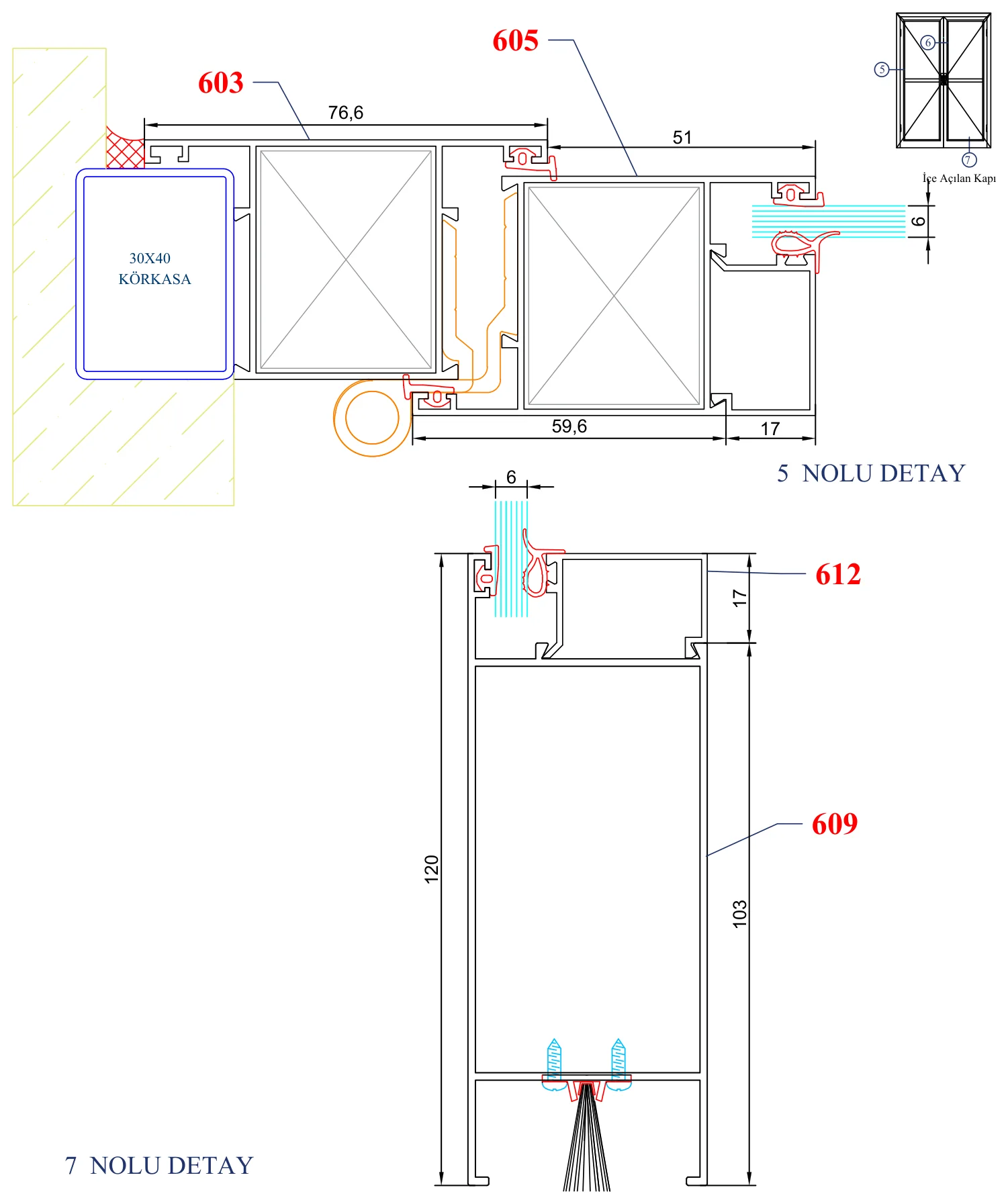 AYD Aldoks – İçe Açılan Kapı – 5 ve 7 Nolu Detay