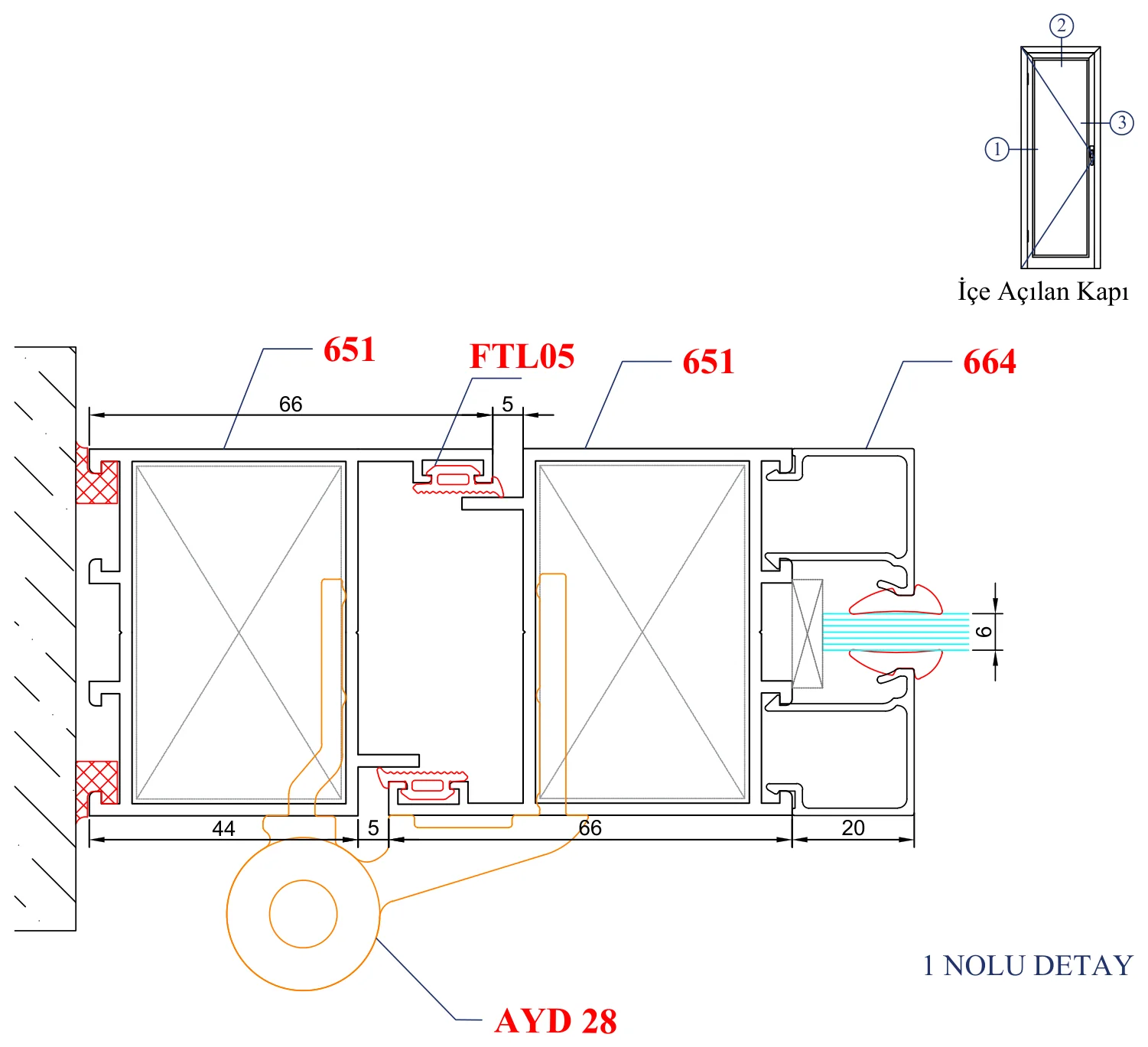 AYD C-60 – İçe Açılan Kapı – 1 Nolu Detay