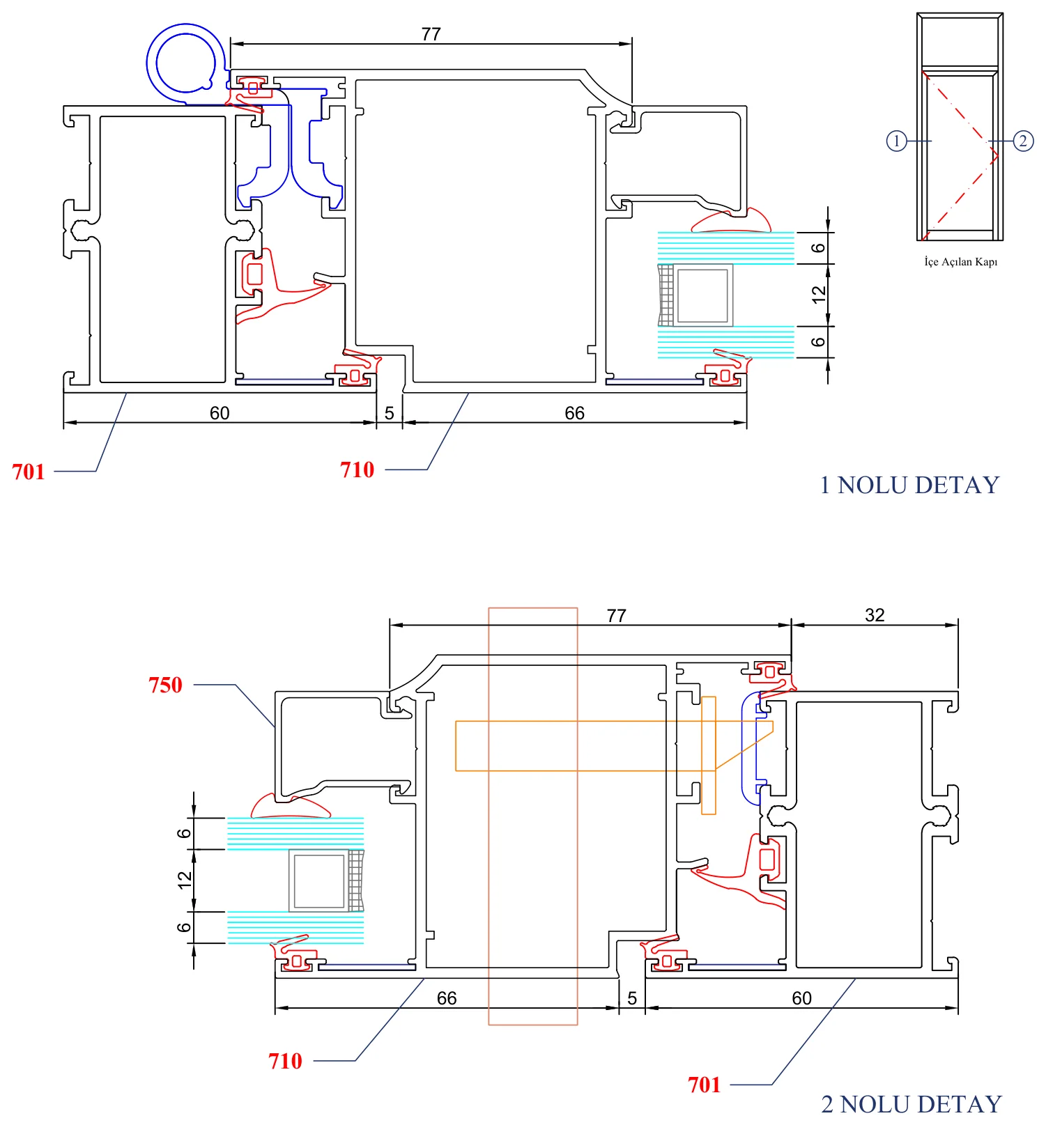 AYD 55 – İçe Açılan Kapı – 1 ve 2 Nolu Detay