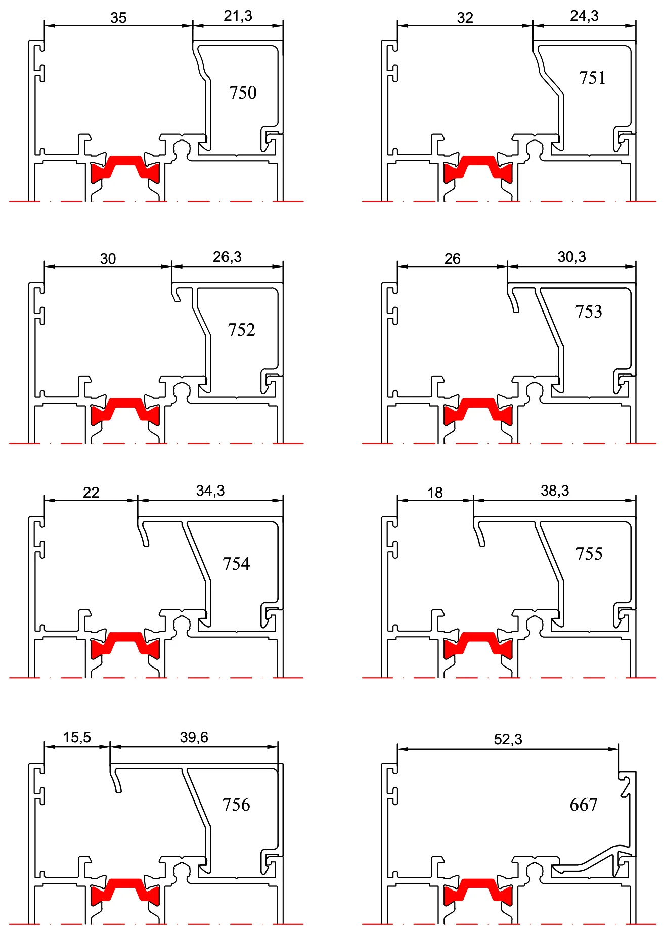 AYD 60T – Cam Çıtası Seçim Şeması 1