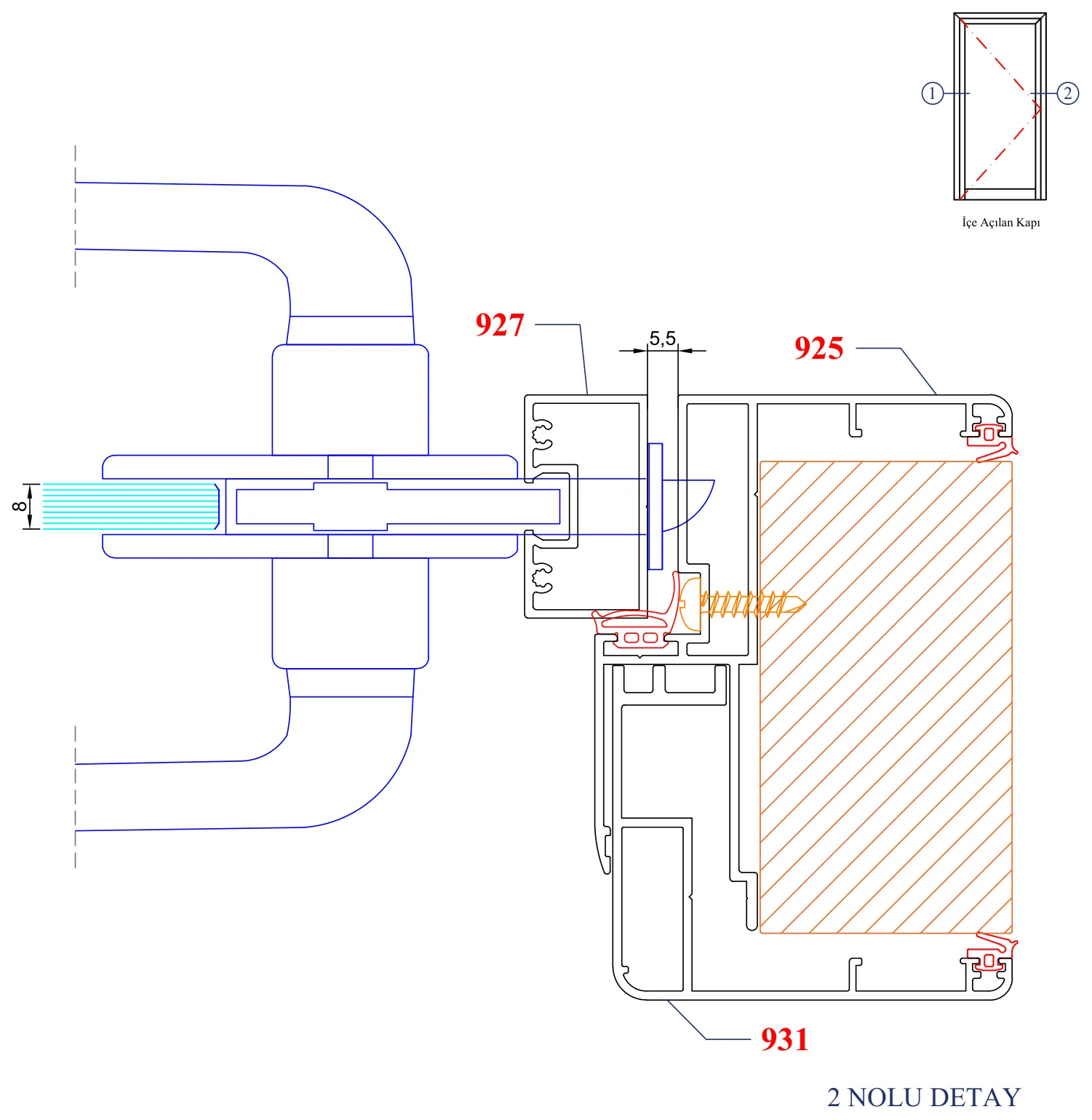AYD AK 75 – İçe Açılan Kapı – 2 Nolu Detay