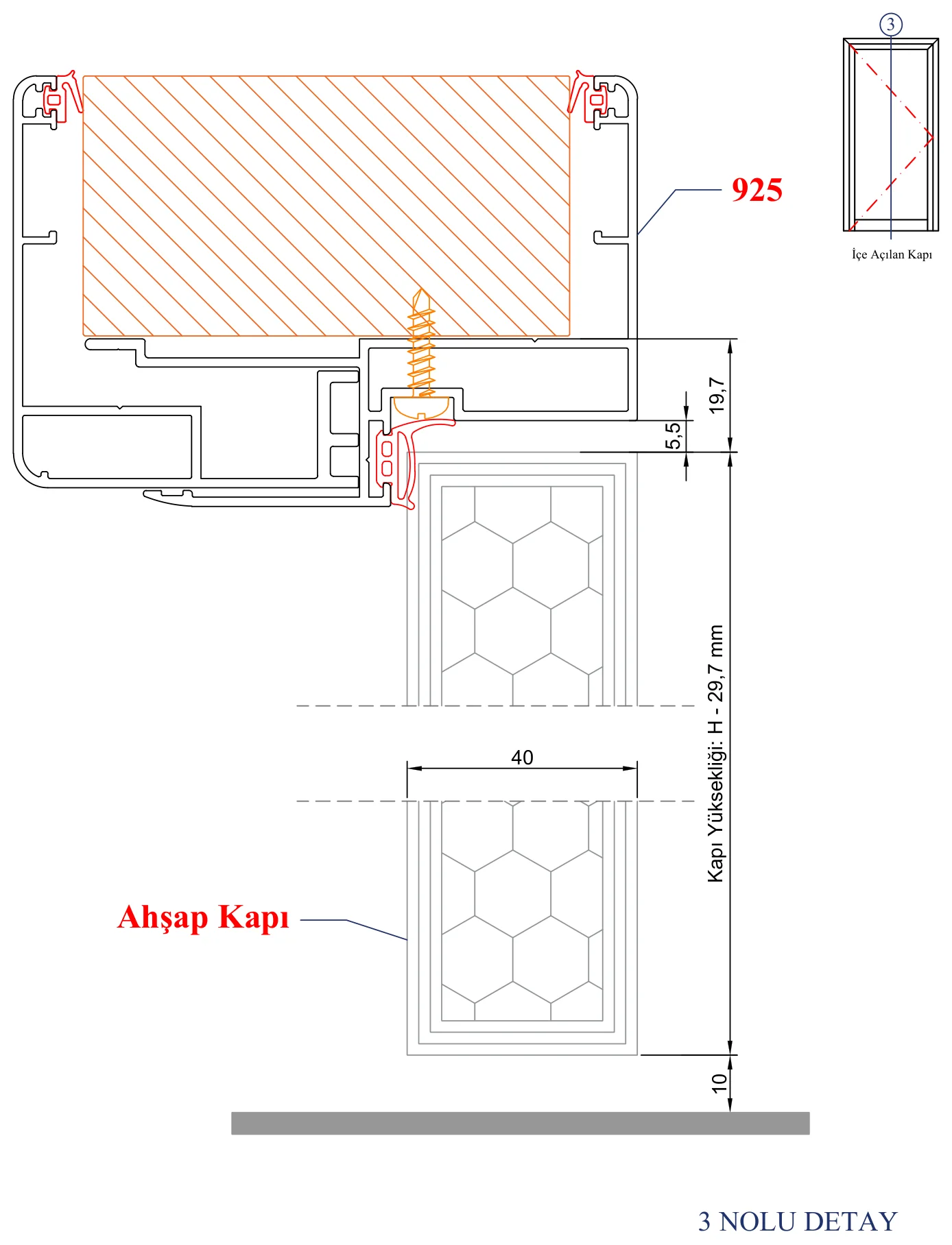 AYD AK 75 – İçe Açılan Kapı – 3 Nolu Detay