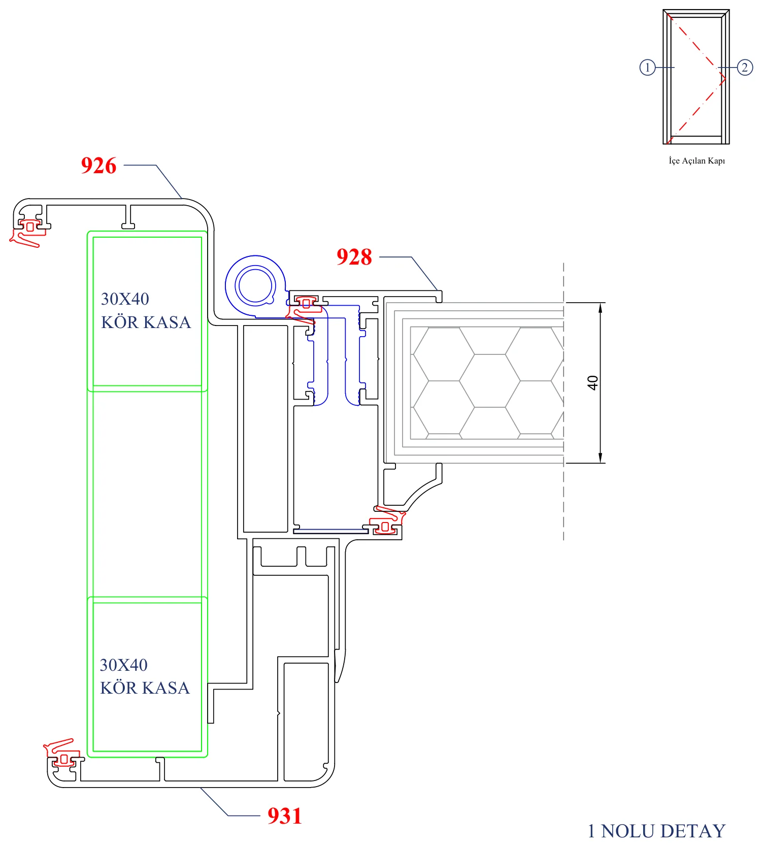 AYD AK 75 – İçe Açılan Kapı – 1 Nolu Detay