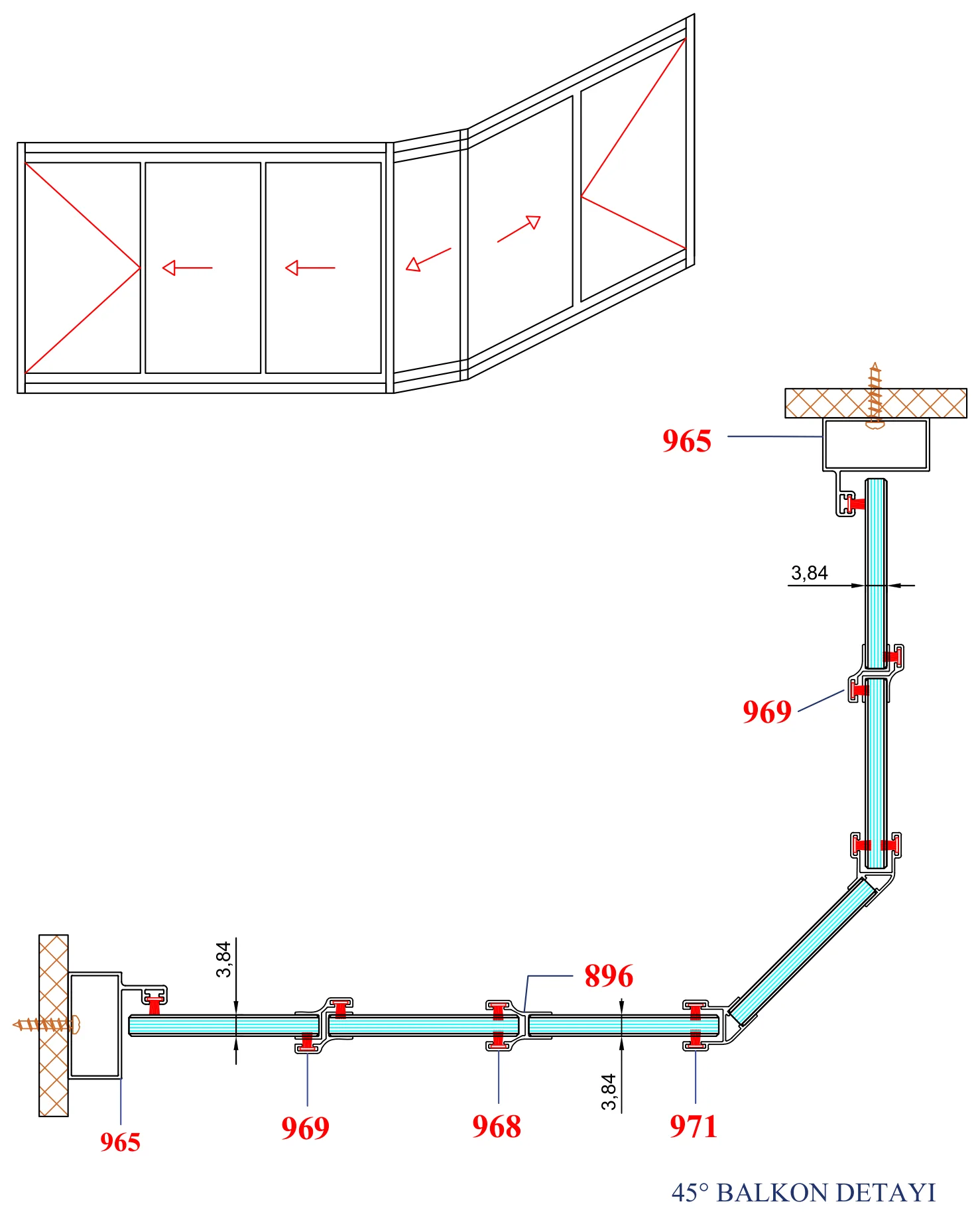 AYD Gold – 45° Balkon Detayı