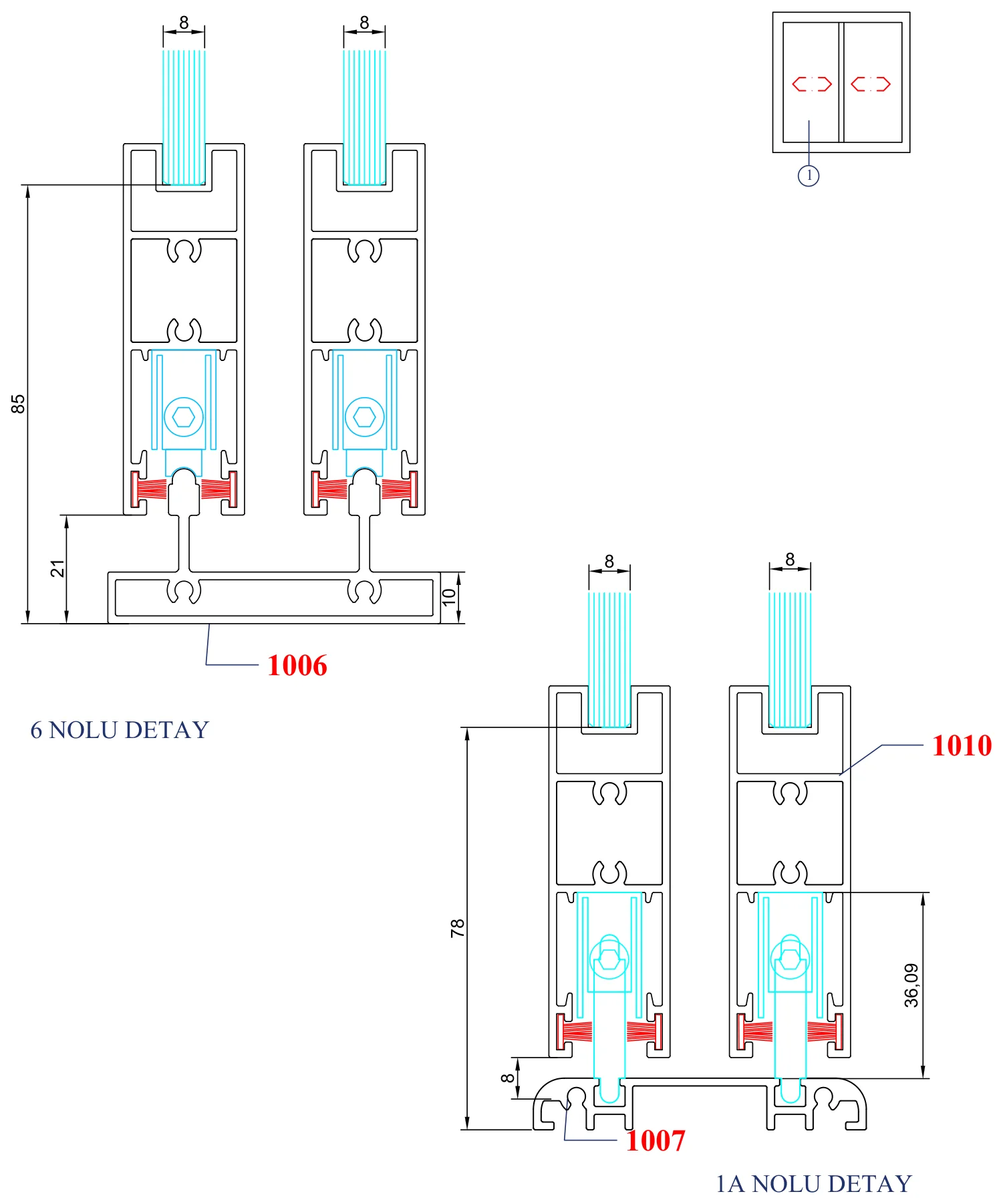 AYD SS135 – 1A ve 6 Nolu Detay
