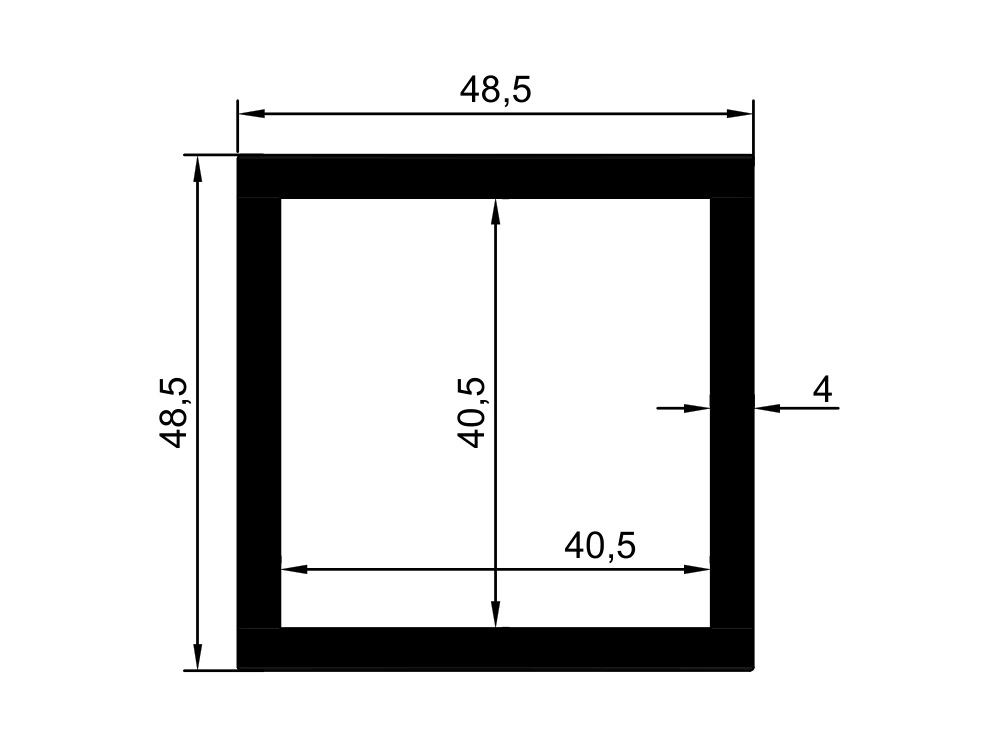 48,5x48,5 Kutu Profil