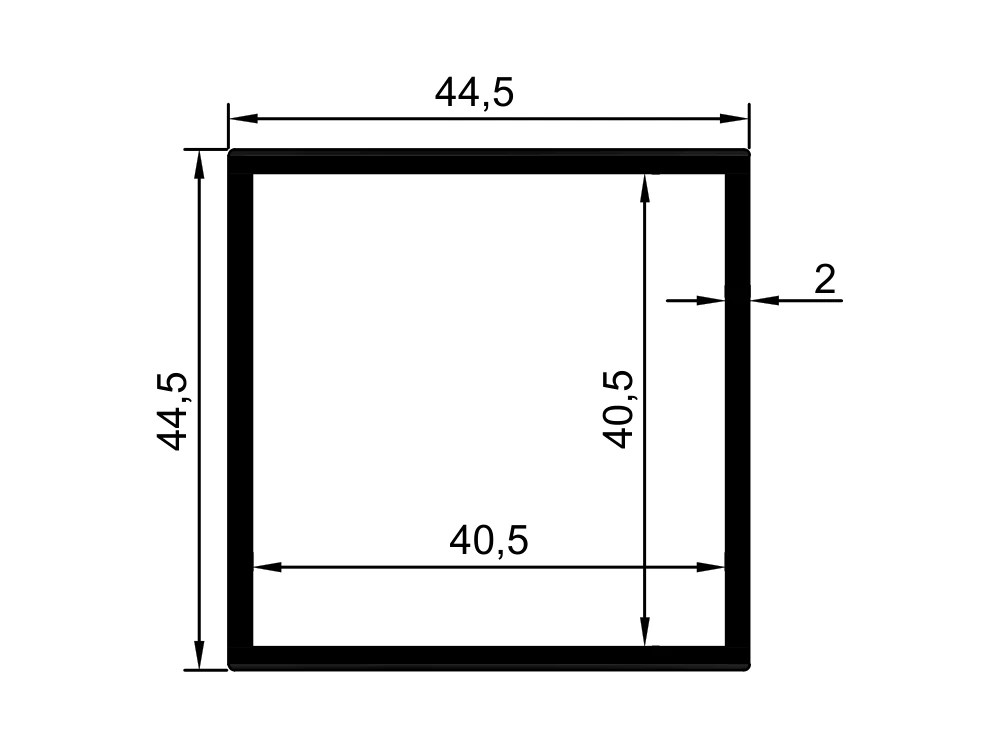 44.5x44.5 Kutu Profil