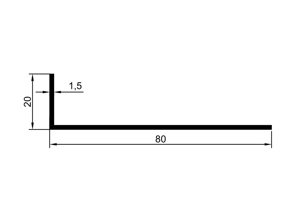 80x20 Köşebent Profil