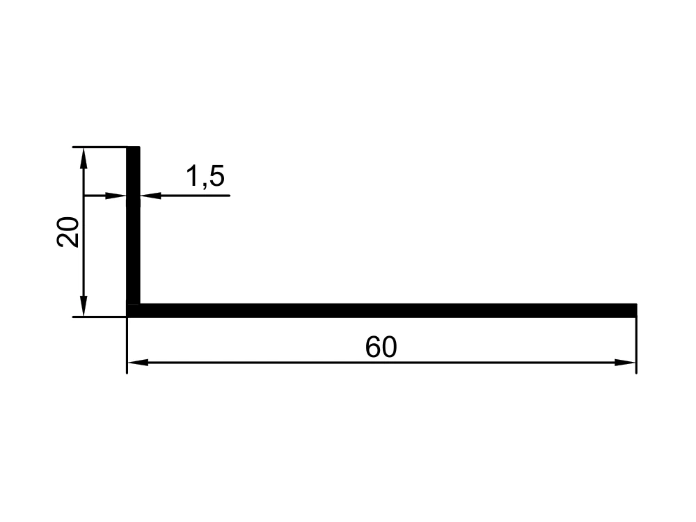 60x20 Köşebent Profil