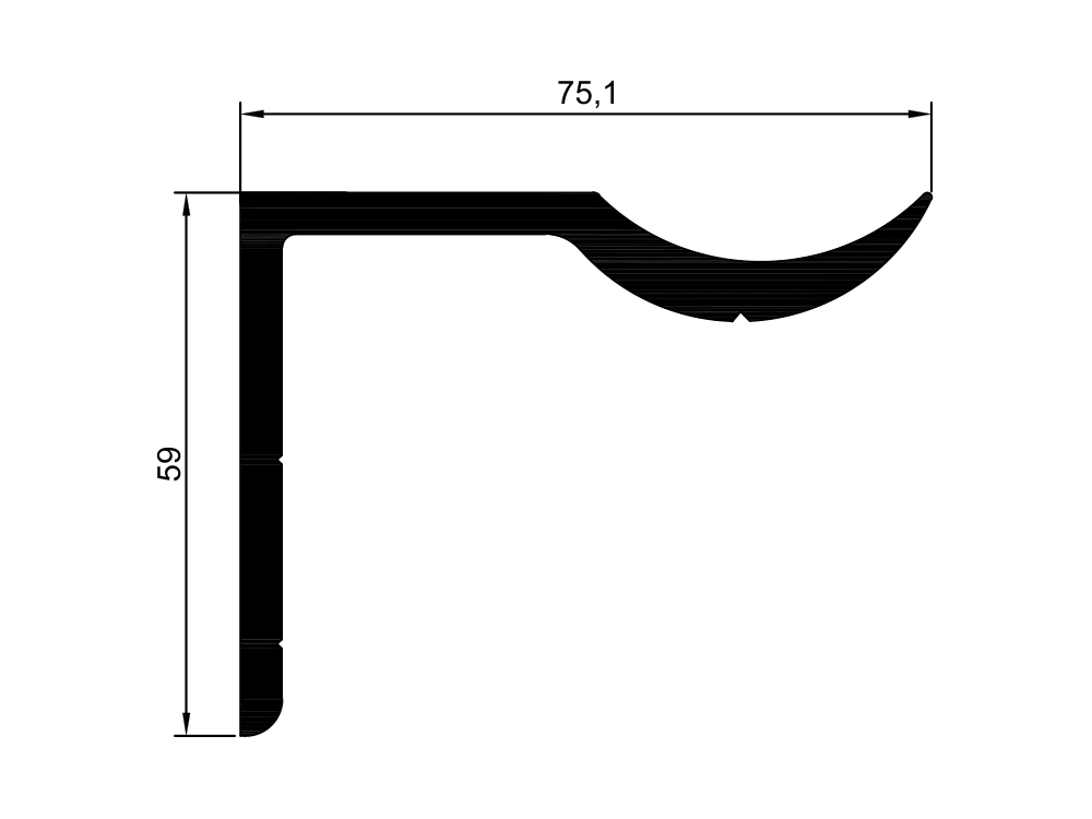 90° 75 mm Bağlantı Profili