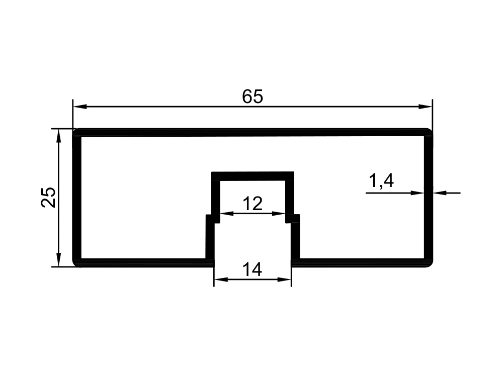 65x25 Küpeşte Profili