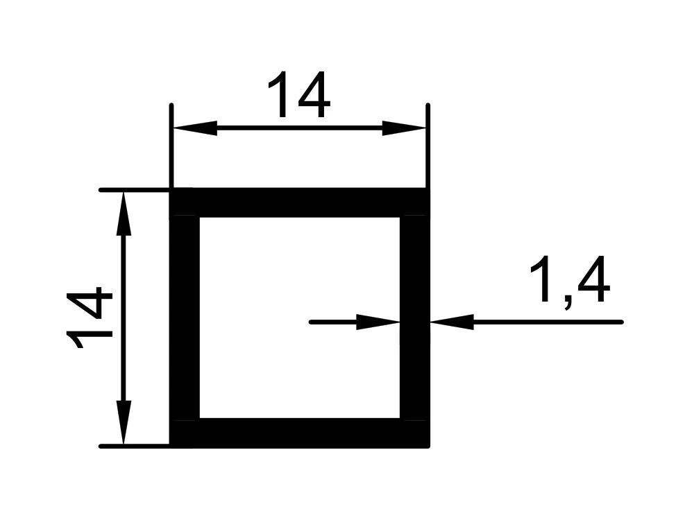 14x14 Kutu Profili