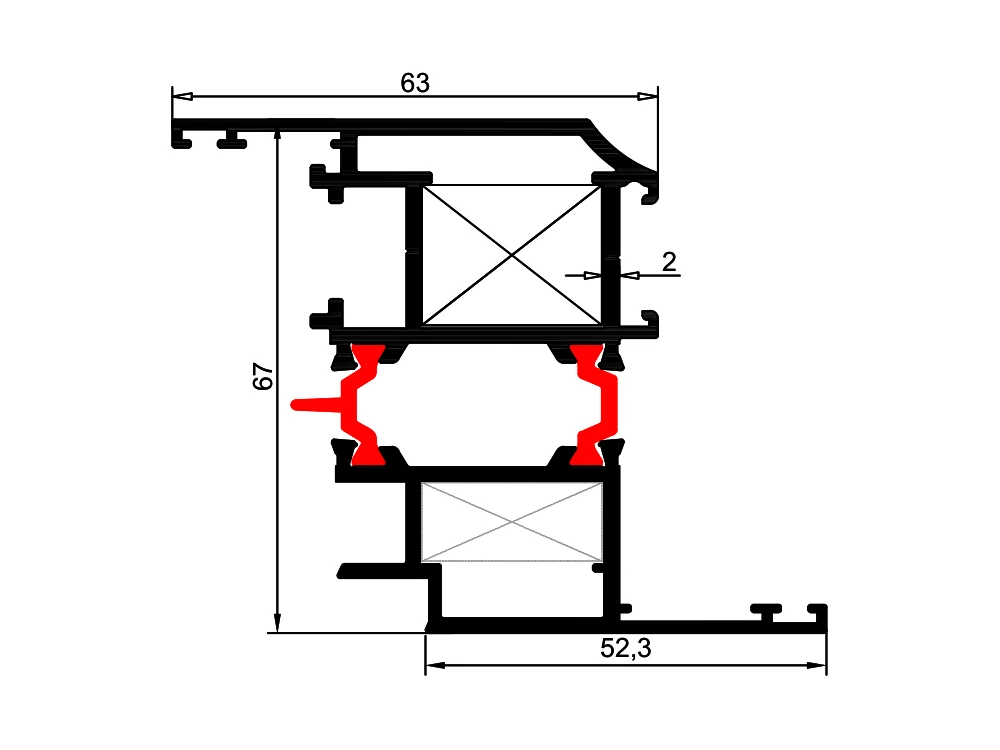 63'lük PVC Kanat Profili
