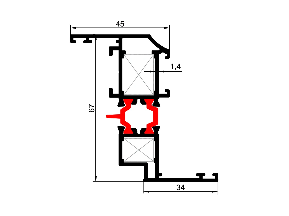 45 mm Sash Profile