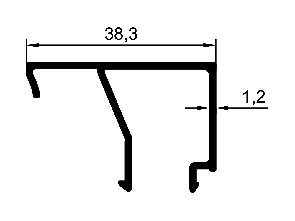 Glazing Bead Profile (38,3 mm)