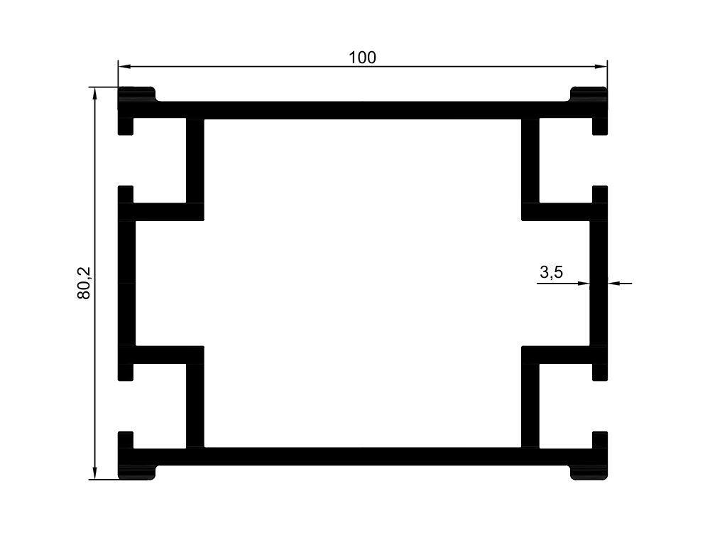 100x80 Kutu Profili