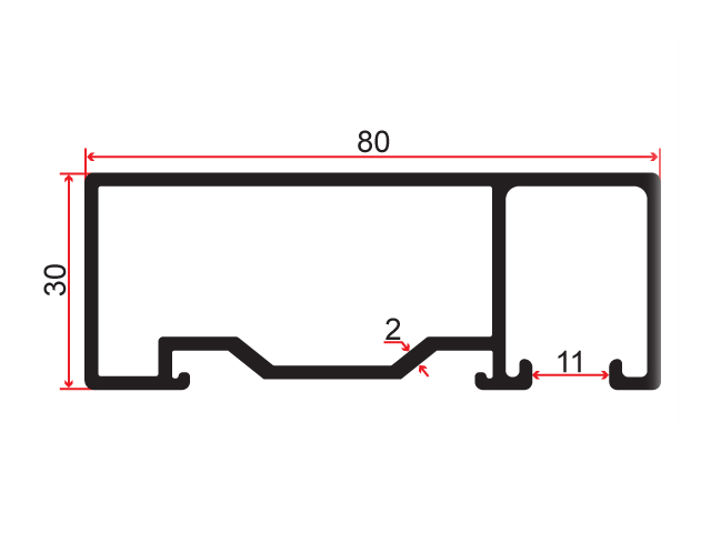 80x30 Handlaufsystem mit frontaler Verglasung