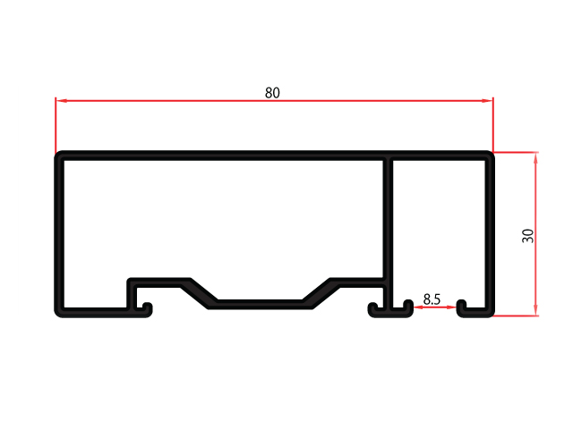 80x30 Handlaufsystem mit frontaler Verglasung (Eco)